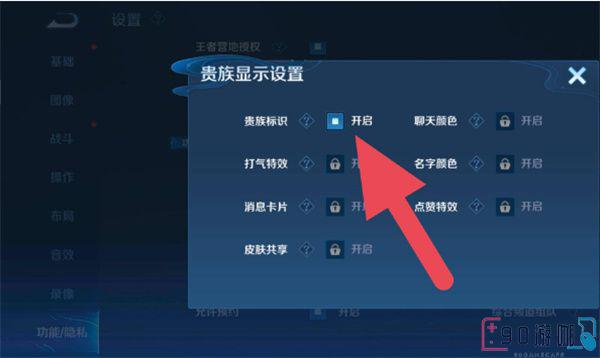 王者荣耀贵族标志隐藏怎么设置